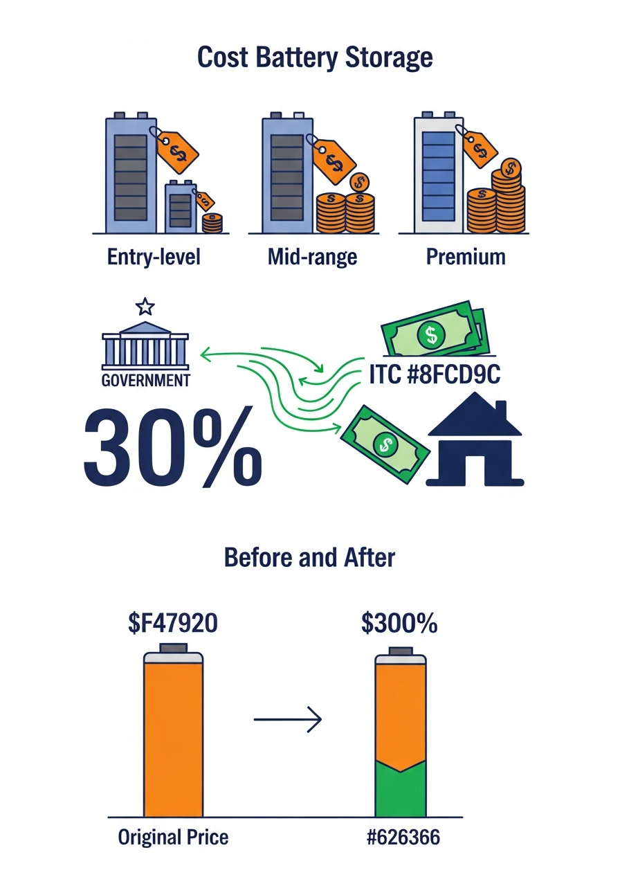 Infographic comparing solar battery storage costs and ROI for Texas homeowners