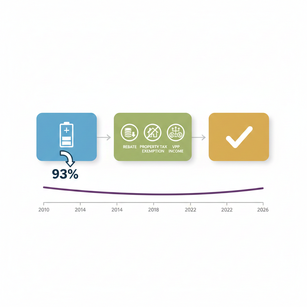 Chart showing battery storage economics for Texas solar owners in 2026