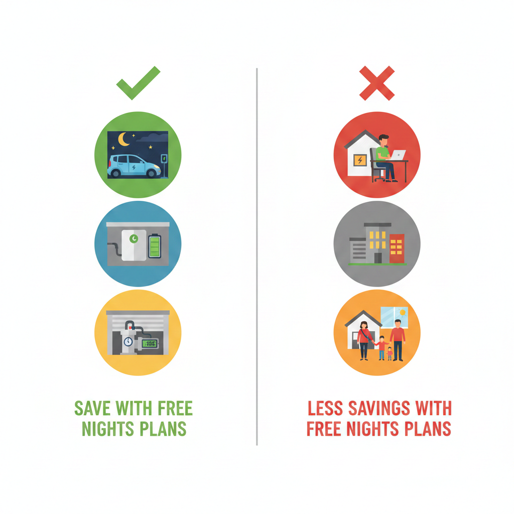 Comparison showing which Texas households save and which lose money on free nights plans