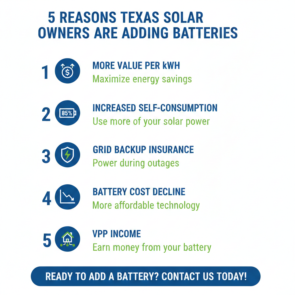 Five reasons Texas solar owners are moving beyond buyback to battery storage