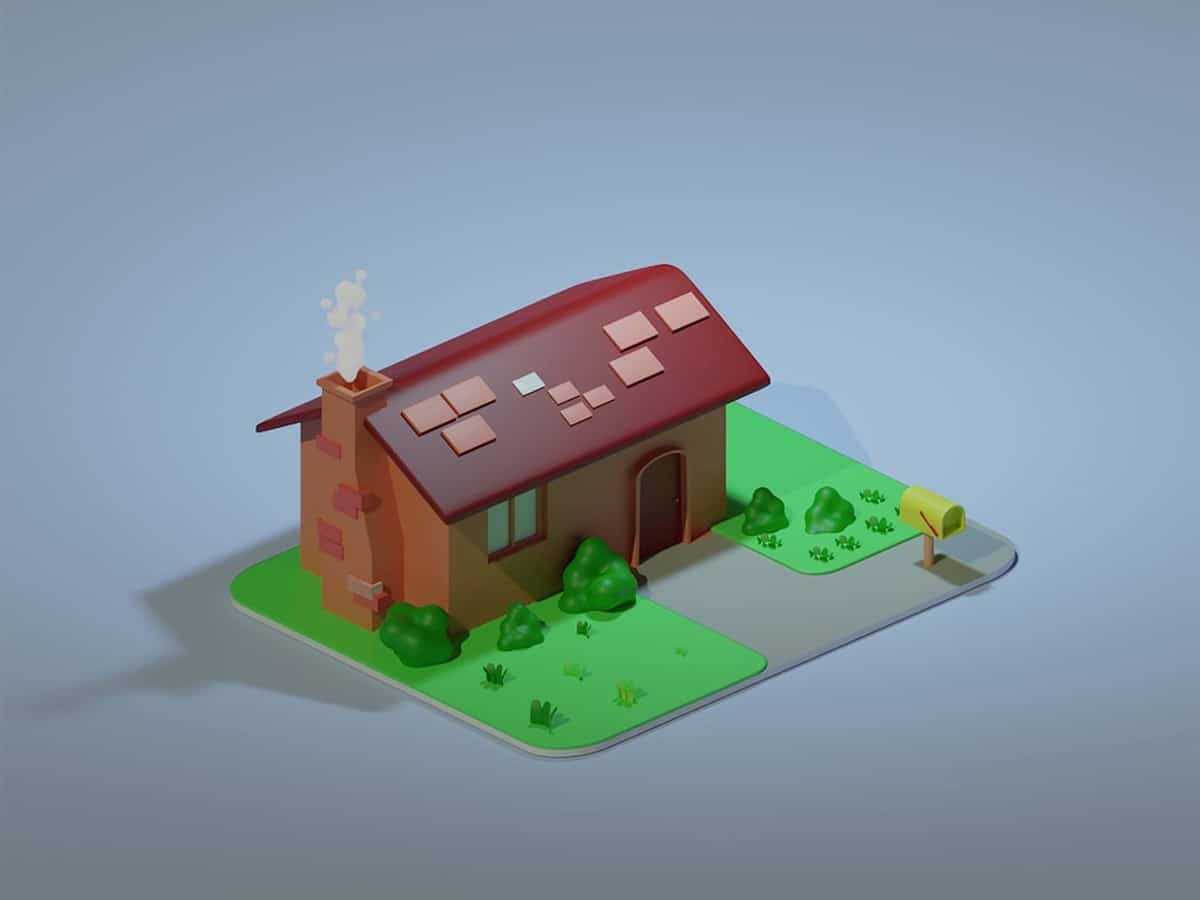 Illustration of a Texas home with electricity flowing to the AC unit, fridge, water heater, and lights